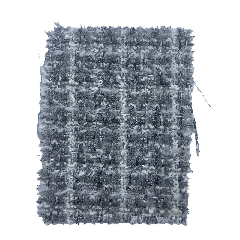 Fin textur Grå pläd präglade tweed tyger för kvinnor plagg 23503