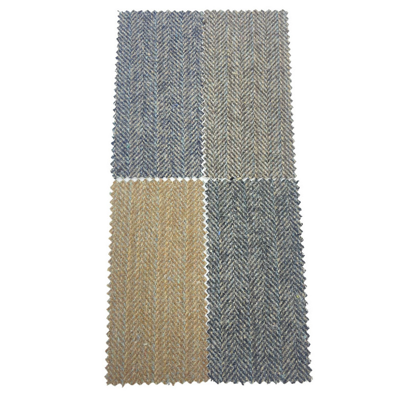 Italiensk brunblå randig ull tweed tyger för att passa 3534